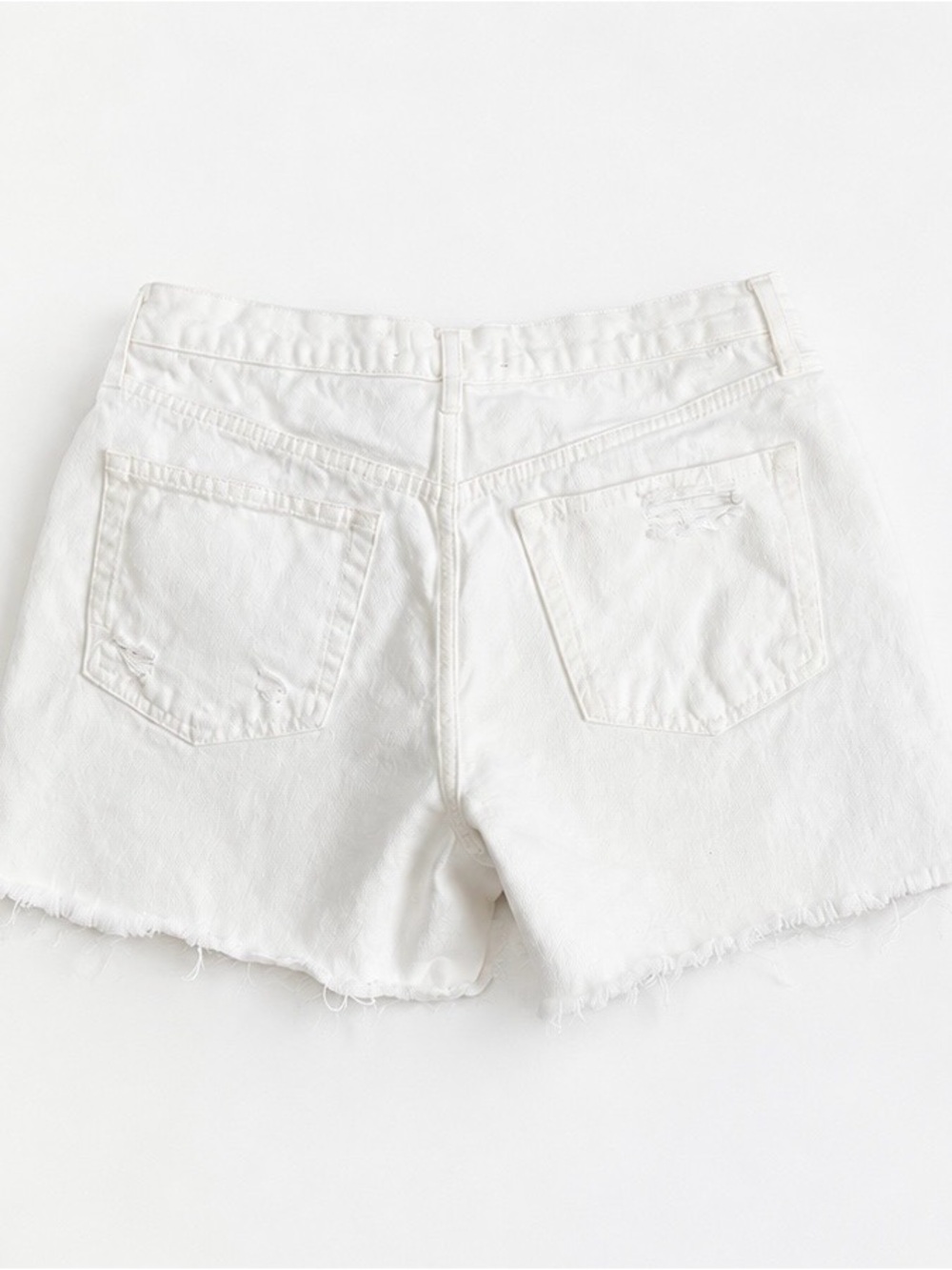 Free People We The Free White Denim Cutoff Shorts Distressed Raw Hem Sz 28 - Picture 2 of 10